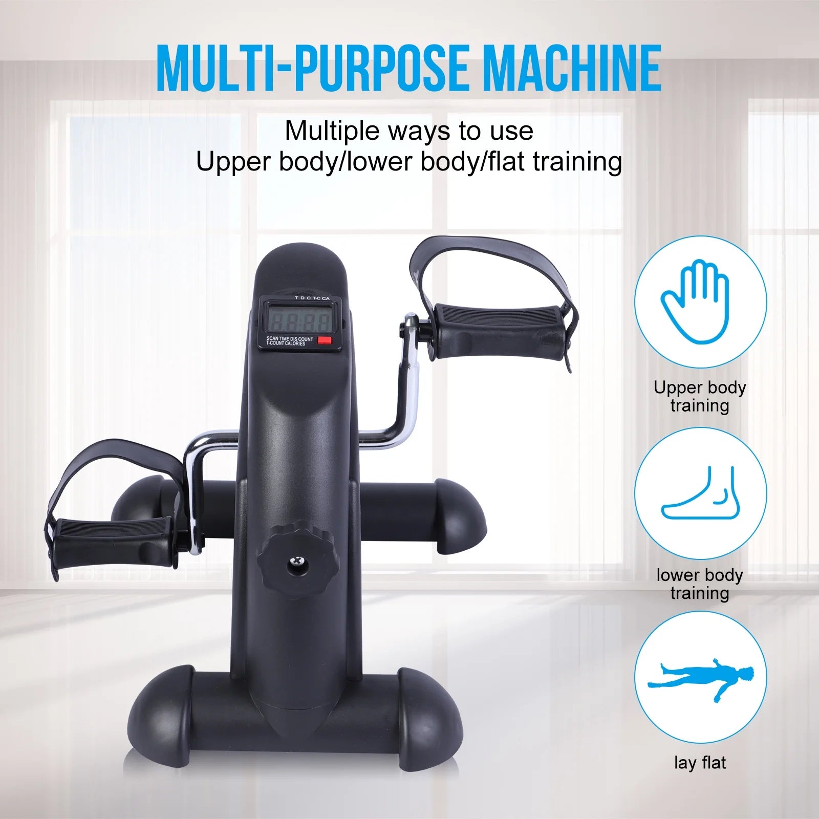 Ejercitador De Pedal De Bicicleta De Escritorio, Ejercicio De Interior De Mini Exercise Bike Stepper, Ejercitador De Pedal De Bicicleta Para Ancianos Debajo Del Equipo De Fitness De Escritorio Con Pantalla LCD