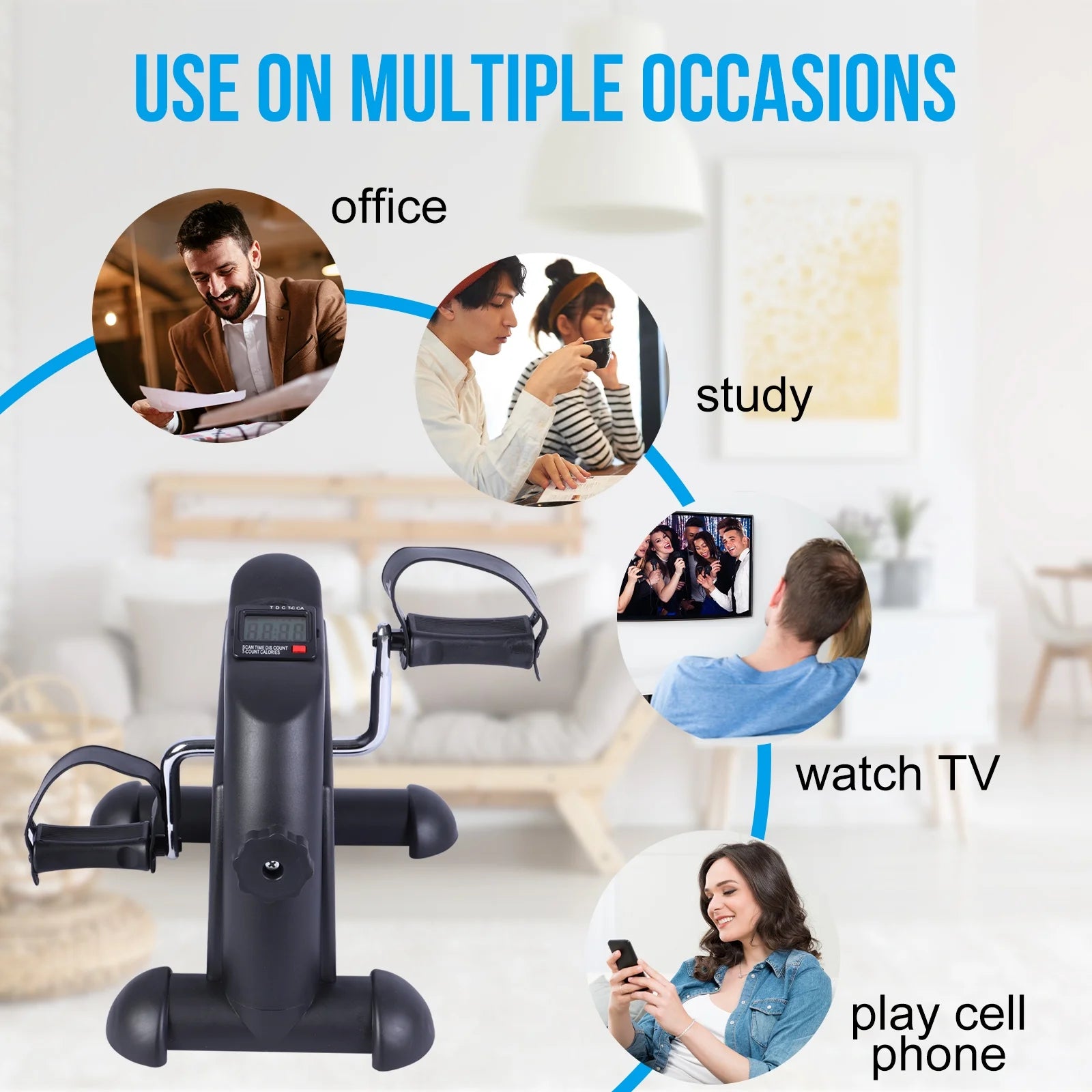 Ejercitador De Pedal De Bicicleta De Escritorio, Ejercicio De Interior De Mini Exercise Bike Stepper, Ejercitador De Pedal De Bicicleta Para Ancianos Debajo Del Equipo De Fitness De Escritorio Con Pantalla LCD