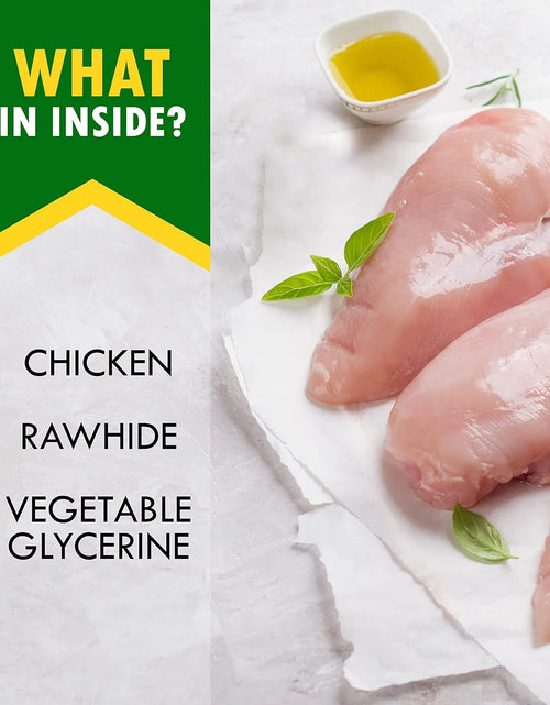 Load image into Gallery viewer, Golosinas Para Perros Palitos De Cuero Crudo Envueltos Con Pollo 11 Oz Golosinas Masticables Naturales Para Mascotas - Carne Sin Granos Y Snacks Secos De Grado Humano - Mejores Para Perros Pequeños Y Grandes (10.6 Oz (Paquete De 1), Pollo Ahumado)
