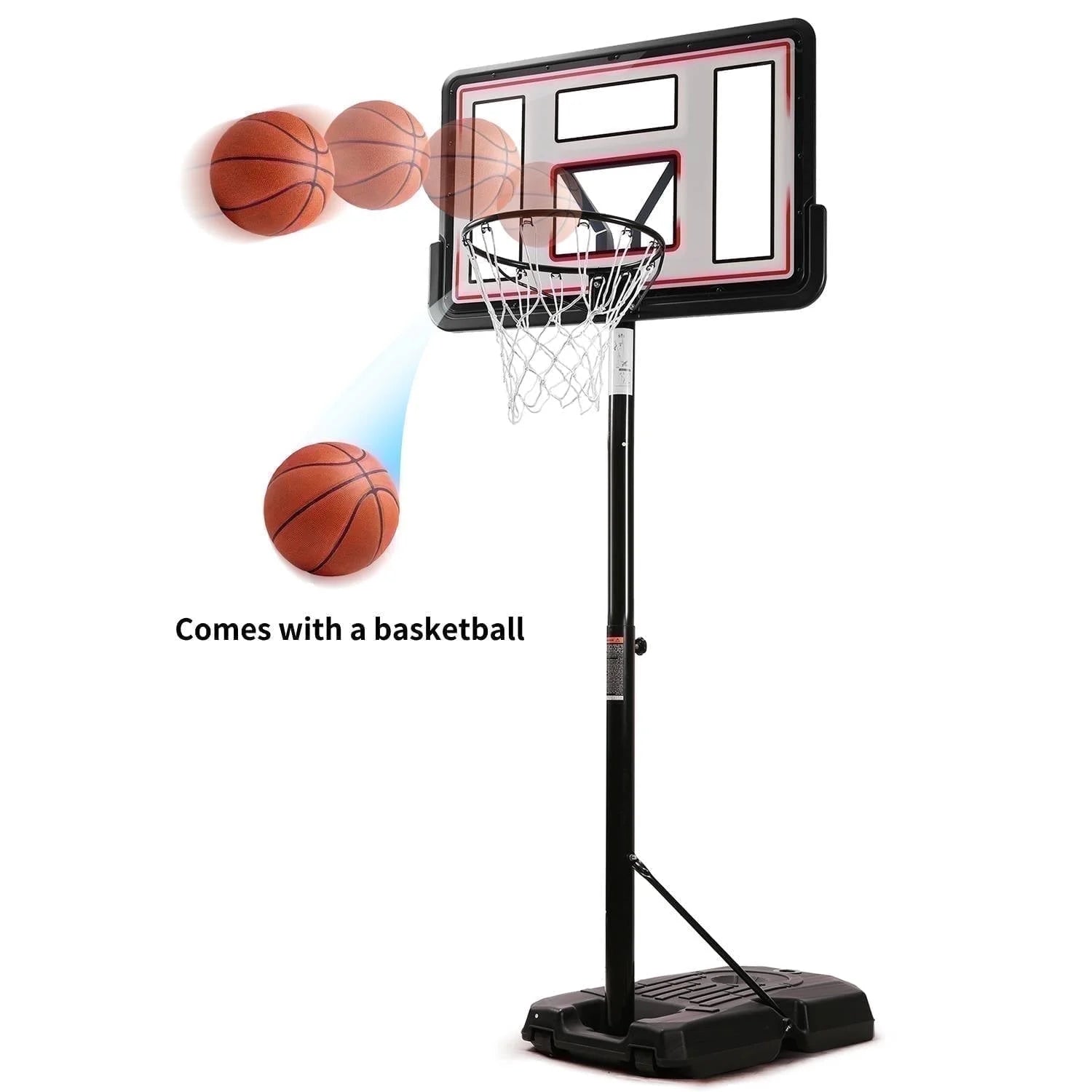 Maxkare 6.56'-10' Altura Ajustable 44" Sistema Basketball Portátil Para Exteriores Duradero (Adulto)