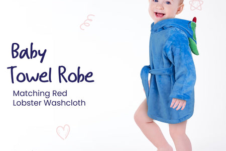 Baby Boy Robe - Soft Plush Bath Towel Robe Spa Set - Baby Bathrobe Towel & Baby Washcloth for Boys - Baby Robe Set 12 - 24 Months (Monster)
