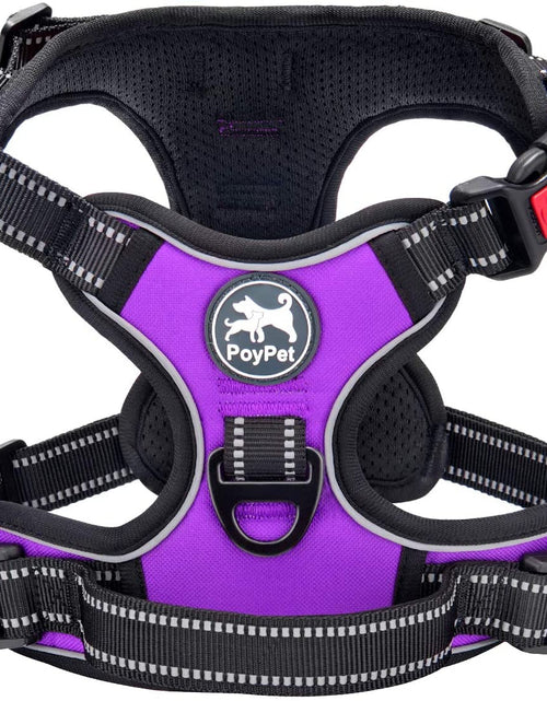 Load image into Gallery viewer, No Pull Dog Harness, No Choke Front Clip Dog Reflective Harness, Adjustable Soft Padded Pet Vest with Easy Control Handle for Small to Large Dogs(Purple,M)
