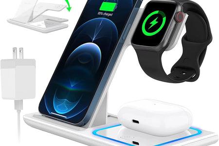 Estación De Carga Inalámbrica, Estación De Carga 3 En 1 De 18W, Base De Carga Rápida Para Iwatch Series 11/10/9/8/7/6/SE/5/4/3, Compatible Con Iphone 17/16 15 14 13 12 11 Pro Max/Samsung/ Airpod