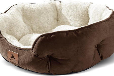 Dog Bed, Cat Beds for Indoor Cats, Pet Bed for Puppy and Kitty, Extra Soft & Machine Washable with Anti-Slip & Water-Resistant Oxford Bottom