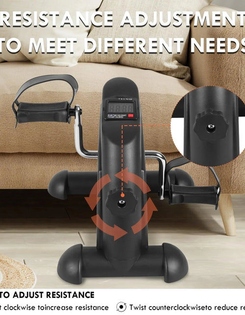 Load image into Gallery viewer, Ejercitador De Pedal De Bicicleta De Escritorio, Ejercicio De Interior De Mini Exercise Bike Stepper, Ejercitador De Pedal De Bicicleta Para Ancianos Debajo Del Equipo De Fitness De Escritorio Con Pantalla LCD
