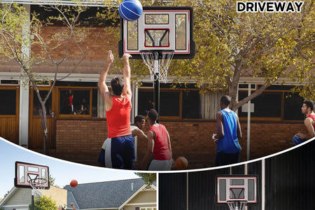 Maxkare 6.56'-10' Altura Ajustable 44" Sistema Basketball Portátil Para Exteriores Duradero (Adulto)