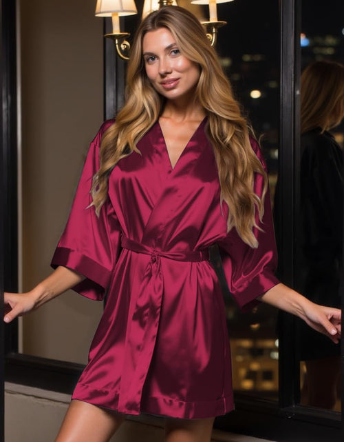 Load image into Gallery viewer, Women'S Bride Bridesmaids Silky Robe Satin Kimono Robes for Women Lingerie
