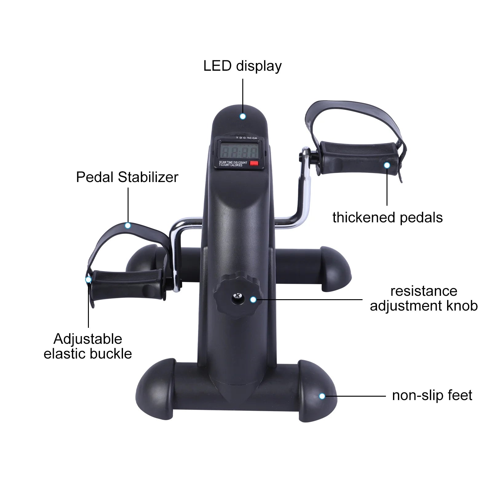Ejercitador De Pedal De Bicicleta De Escritorio, Ejercicio De Interior De Mini Exercise Bike Stepper, Ejercitador De Pedal De Bicicleta Para Ancianos Debajo Del Equipo De Fitness De Escritorio Con Pantalla LCD