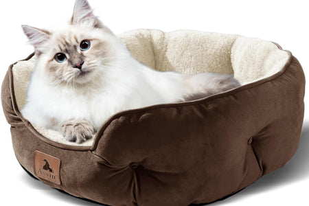 Dog Bed, Cat Beds for Indoor Cats, Pet Bed for Puppy and Kitty, Extra Soft & Machine Washable with Anti-Slip & Water-Resistant Oxford Bottom