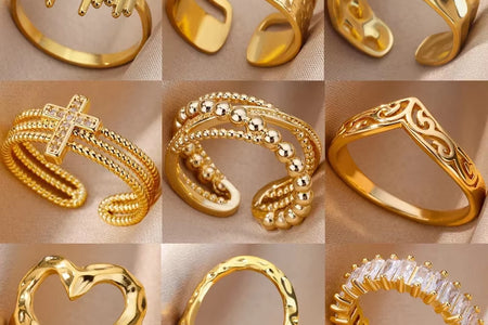 Stainless Steel Rings for Women Aesthetic Heart Gold Color Wedding Ring Vintage Waterproof Wedding Jewelry Prom Accessories Gift