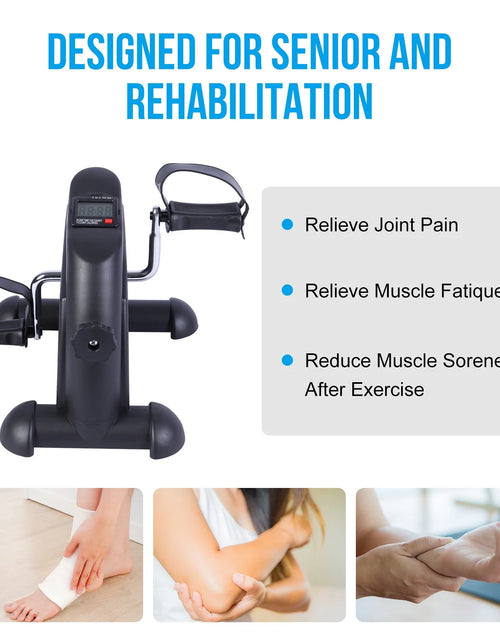 Load image into Gallery viewer, Ejercitador De Pedal De Bicicleta De Escritorio, Ejercicio De Interior De Mini Exercise Bike Stepper, Ejercitador De Pedal De Bicicleta Para Ancianos Debajo Del Equipo De Fitness De Escritorio Con Pantalla LCD
