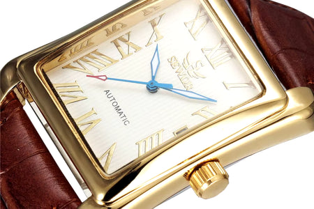 SEWOR Luxury Men Watches Fashion Rectangle Watches Men Gold Automatic Mechanical Watches Men Man Watches Relogio Masculino