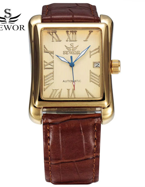 Load image into Gallery viewer, SEWOR Luxury Men Watches Fashion Rectangle Watches Men Gold Automatic Mechanical Watches Men Man Watches Relogio Masculino
