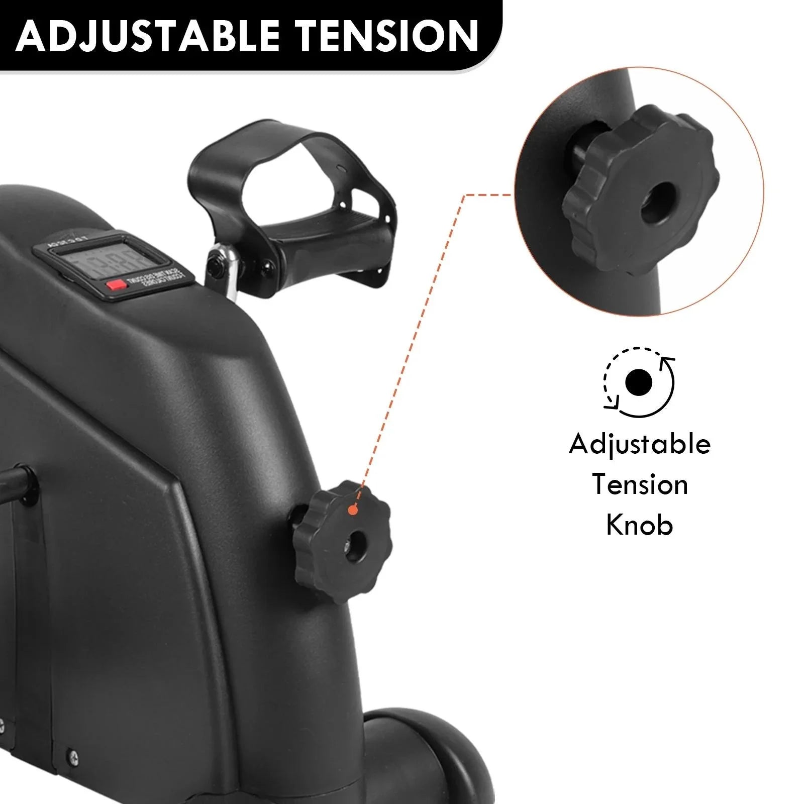Ejercitador De Pedal De Bicicleta De Escritorio, Ejercicio De Interior De Mini Exercise Bike Stepper, Ejercitador De Pedal De Bicicleta Para Ancianos Debajo Del Equipo De Fitness De Escritorio Con Pantalla LCD