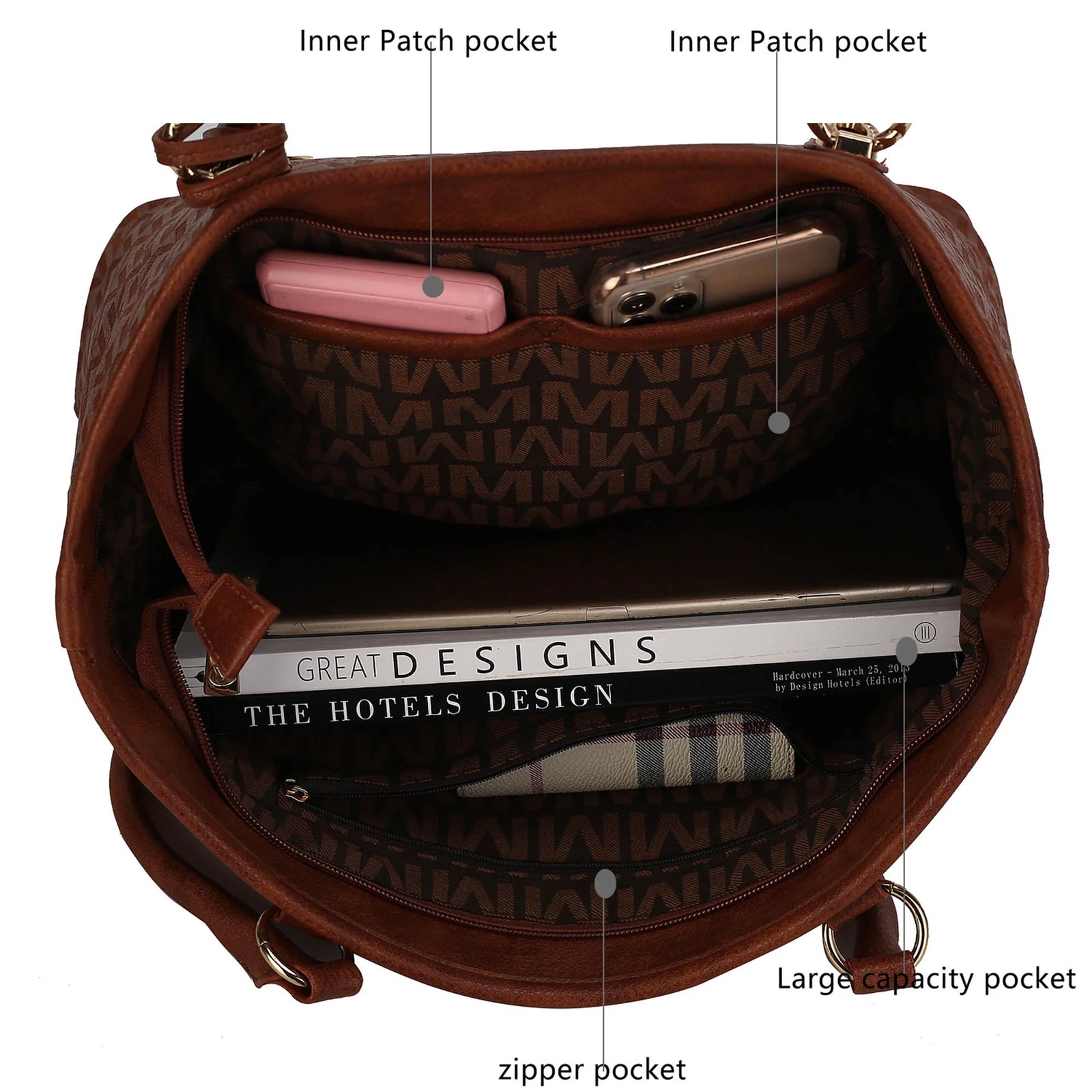 Bolsos Tote De Mujer Veganos De Cuero M, MU Burdeos, 4 Unidades